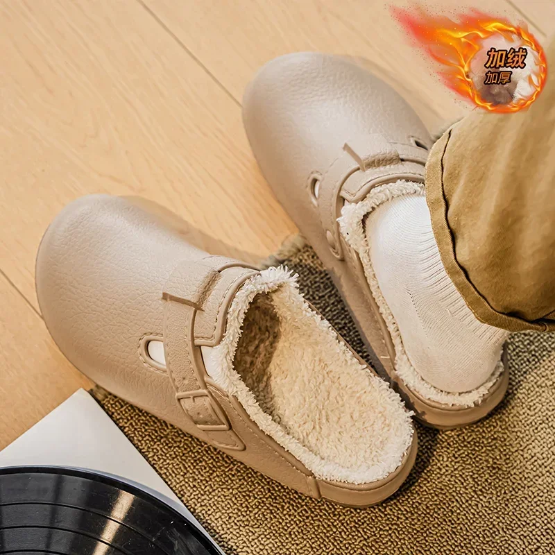 

Men Lightweight Eva Slides Comfortable Sandals Winter Half Shoes Anti-Skid Kitchen Shoes Slippers for Men Chaussures Homme Luxe