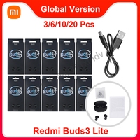 3/6/10/20 Pcs Cable Xiaomi Redmi Buds 3 Lite TWS Bluetooth 5.2 Earphone Headset IP54 Life Mi Ture Wireless Earbuds 3 Youth