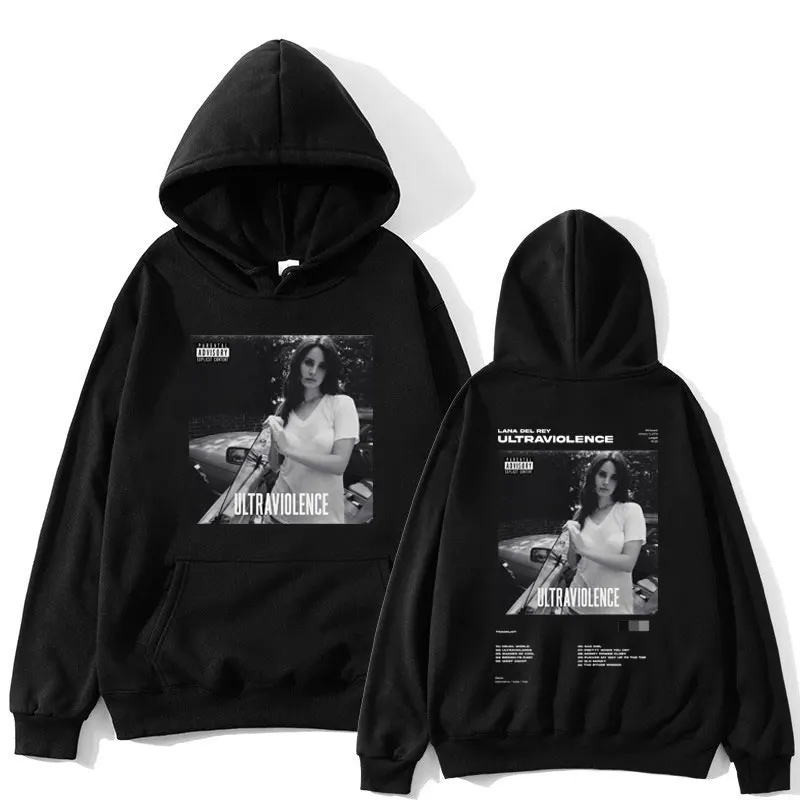 Singer Lana Del Rey Hoodies Ultraviolence Music Ablum Print Hoody Men Women Hip Hop Retro Long Sleeve hoodie Streetwear Pullover