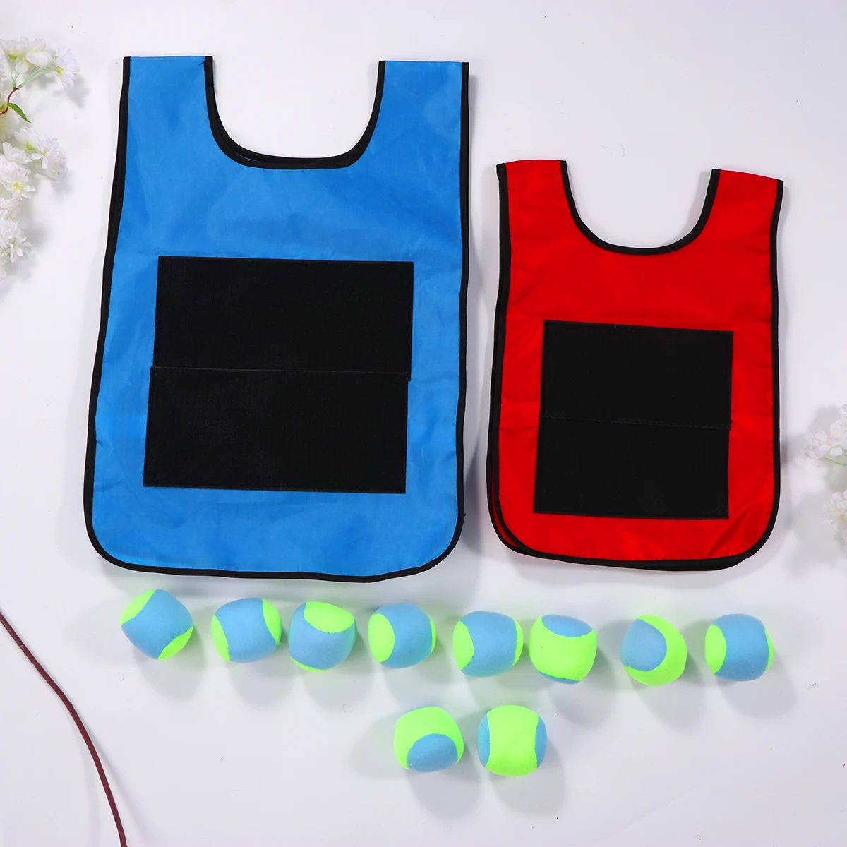 1 Juego de juguetes interactivos para padres e hijos, pelota pegajosa y chaleco, accesorios de juego, chaleco de pelota pegajosa, juguete de grupo para el hogar y la escuela (niños)