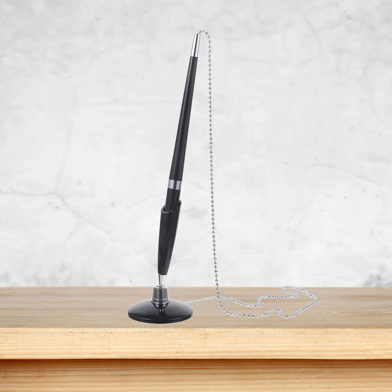 

Counter Pen Chain Table Fixed Signature Tip Black Office Stationery PP Material Smooth Writing Vertical Design Desk Accessory