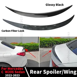 High Quality Rear Spoiler Wing Exterior Part For Mercedes Benz C W206 Sedan 4 Door 2022 2023 Trim Trunk Boot Lip AMG Style