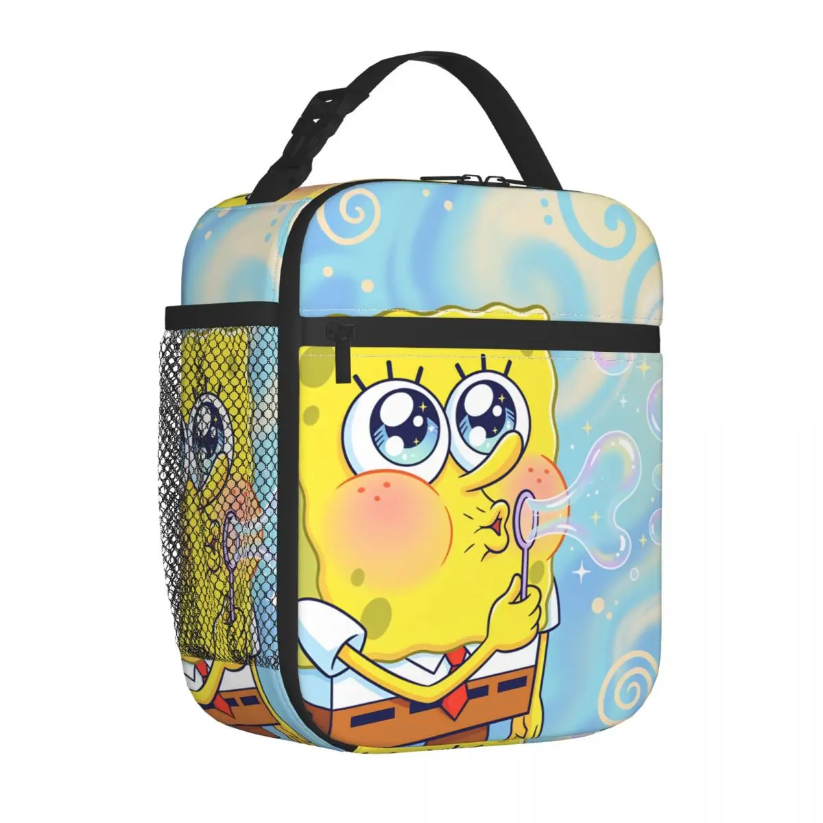 

Сумка для обеда S-Spongebobs для женщин, сумка для обеда с принтом, винтажная сумка-холодильник для пикника, портативная термосумка для обеда из оксфордской ткани