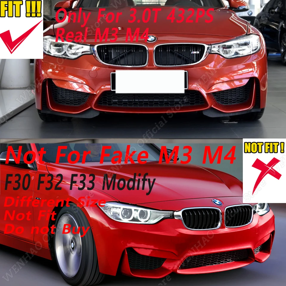 Para BMW F80 M3 F82 F83 M4 2014-2020: Novo Difusor Lateral de Para