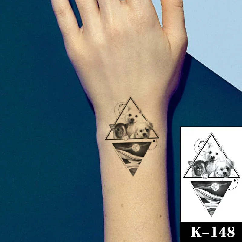 Waterproof Temporary Tattoo Sticker Black Spider Rose Geometry Totem Fake Tattoos Flash Tatoos Hand Neck Body Art for Women Men