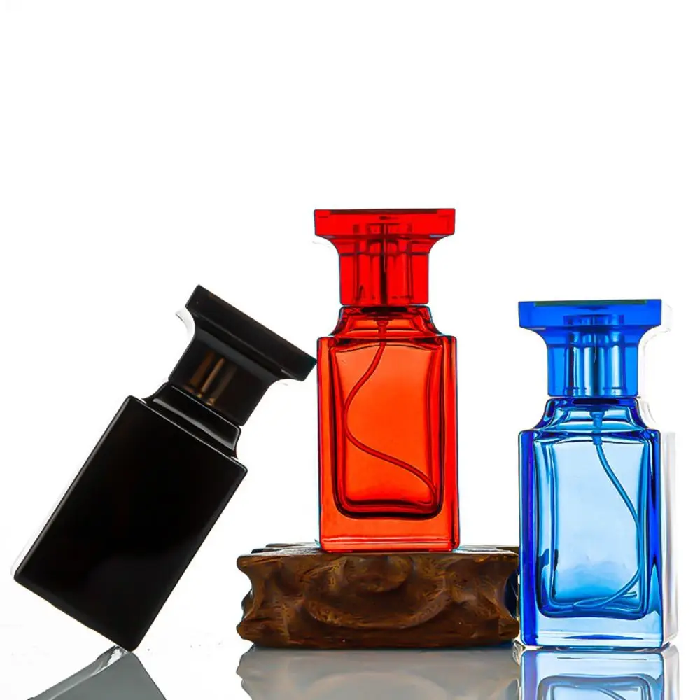 

50ML Glass Refillable Bottle High-end Square Perfume Spray Bottle Travel Cosmetic Containers