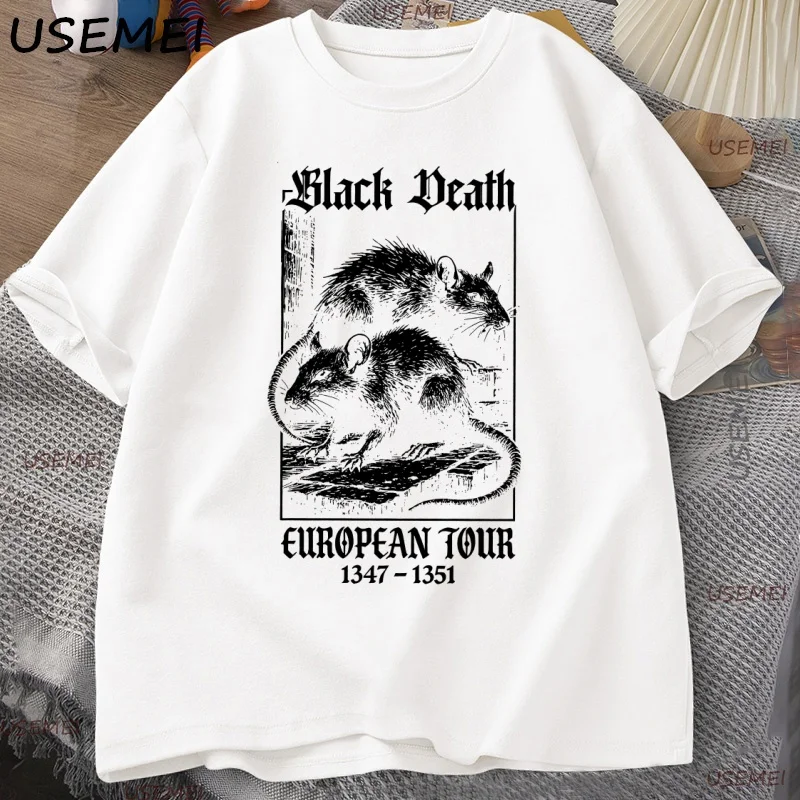 Black Death European Tour T-Shirt Vintage Grafik T-Shirts Gothic