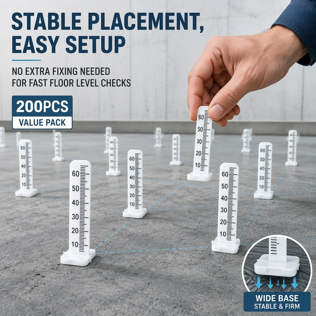 60mm Selbstnivellierende Stifte Selbstklebende Nivellierstifte Betonboden-Nivellierstift 6cm Epoxid-Nivellierstift für Bauprojekte – Detail 4