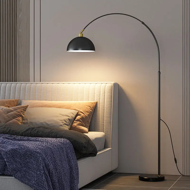 Scandinavian Minimalist Led Fishing Shape Living Room Floor Lamps Adjustable Height Study Reading Lamp Bedroom Bedside Lights