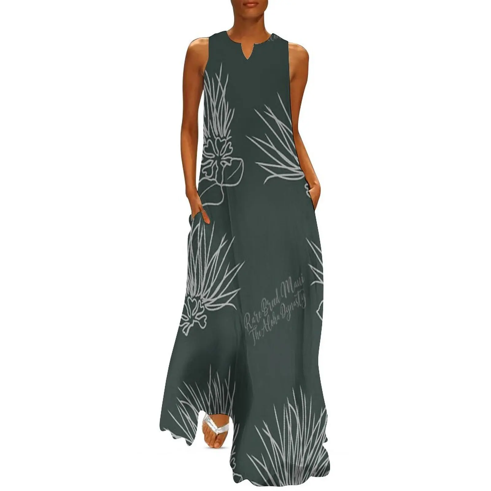 

Ohia Lehua Hawaiian Print Long Dress Bridesmaid dress woman Woman clothes summer clothes Party dresses