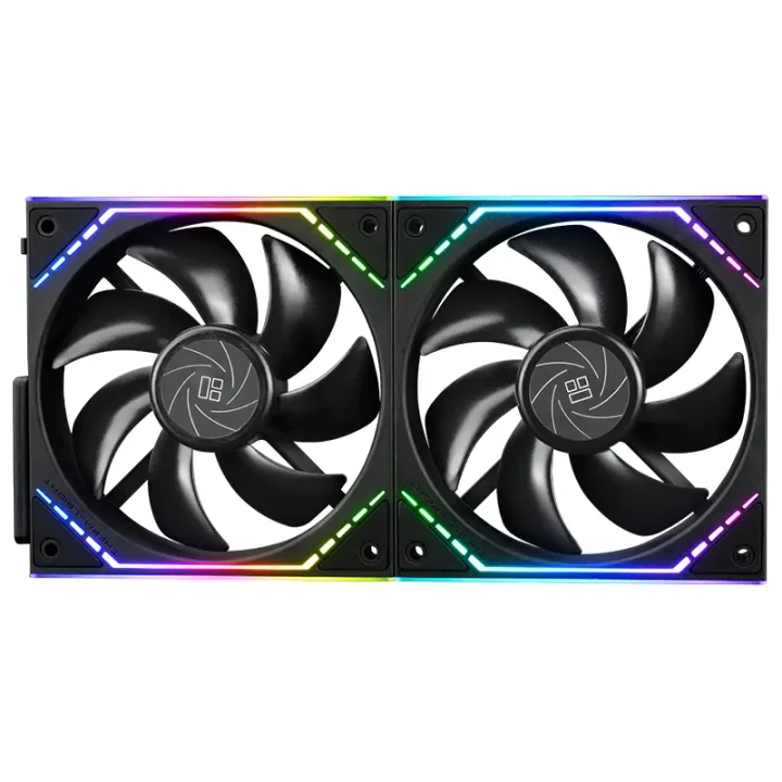 Ventiladores de resfriamento de caixa de PC Thermalright TL-M12Q X2 120 mm, Daisy-Chain |   2.000 RPM |   Alto fluxo de ar |   ARGB |   Iluminação de espelhos infinitos duplos