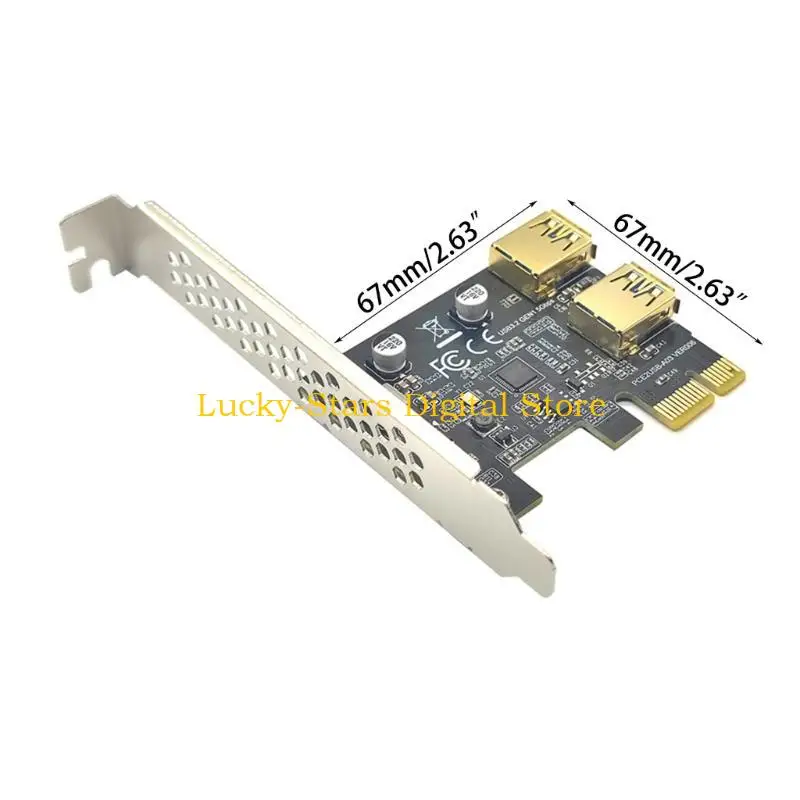 T3EE 2-puerto PCI-E Tarjeta Riser USB3.0 a USB3.2 Gen 1 Tarjetas complemento adaptador