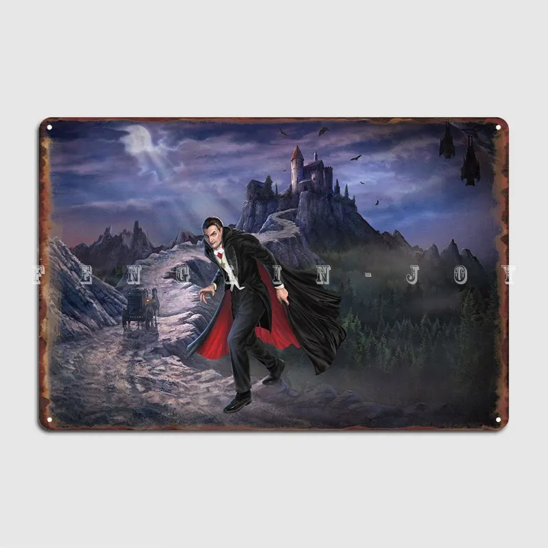 Dracula On The Way Poster Metal Plaque Club Party Living Room Painting Décor Customize Tin Sign Poster