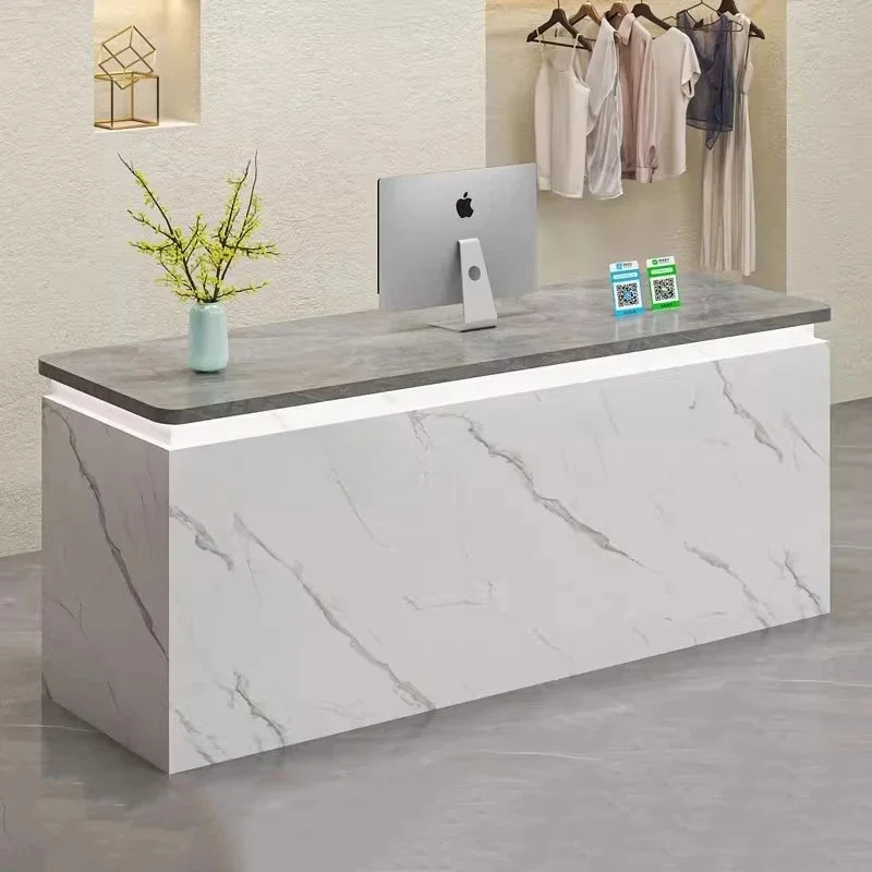 Decoração mesas de recepção design display luxo acessórios de mesa de recepção moderno bancone bar profissional móveis comerciais