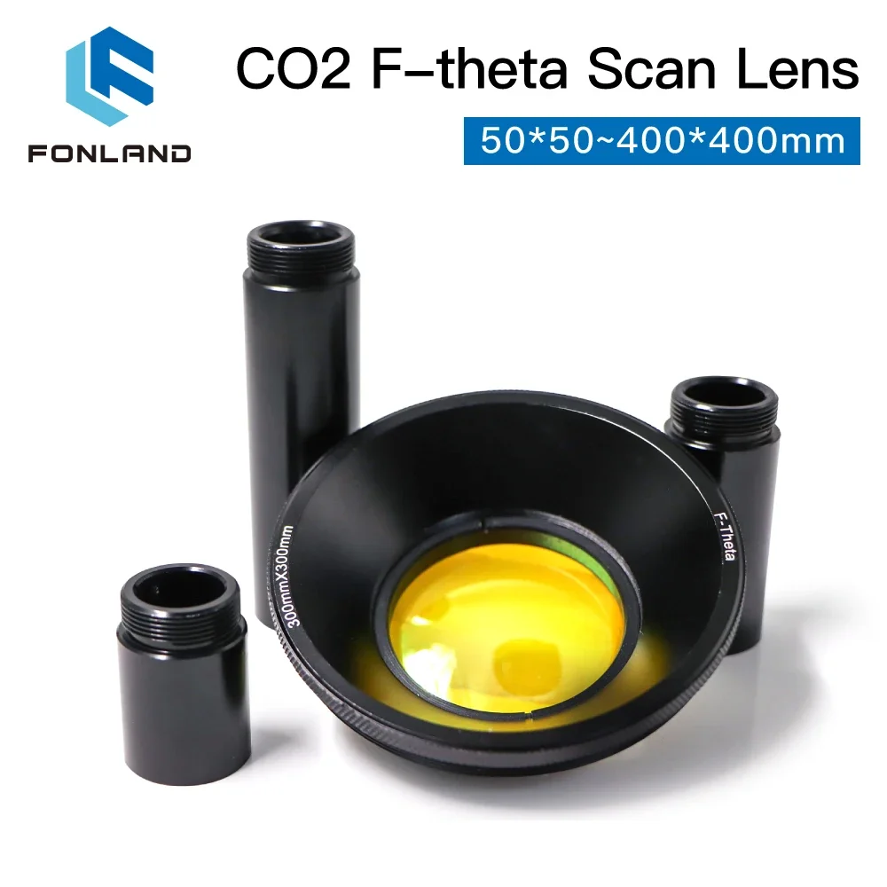 Fonland CO2 F-theta Scan Lens Field Lens 10.6um 10600nm 50x50-600x600 FL75-650mm for YAG Optical CO2 Laser Marking Machine Parts