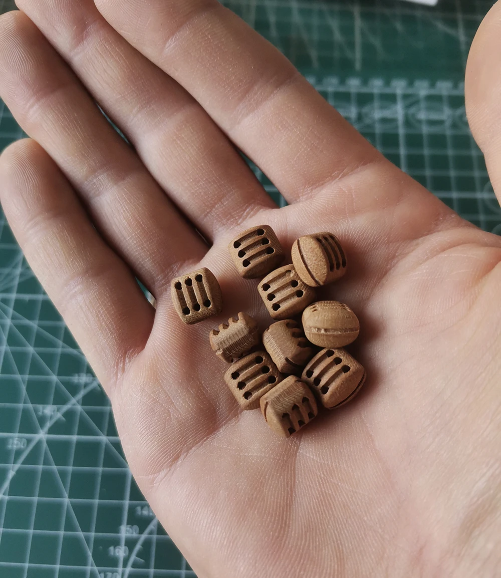 Triple Block Pulley Ancient Ship Model Luxurious Accessories High-quality Solid Wood Three Triple GroovePulleys DIY 10pcs/Set