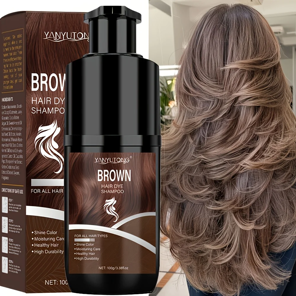 Natürliches Haarfärbeshampoo, Pflanzenpigmente, langanhaltend, sanft und hautfreundlich, semi-permanentes Färbeset, sofortige Abdeckung von grauem Haar. – Detail 2
