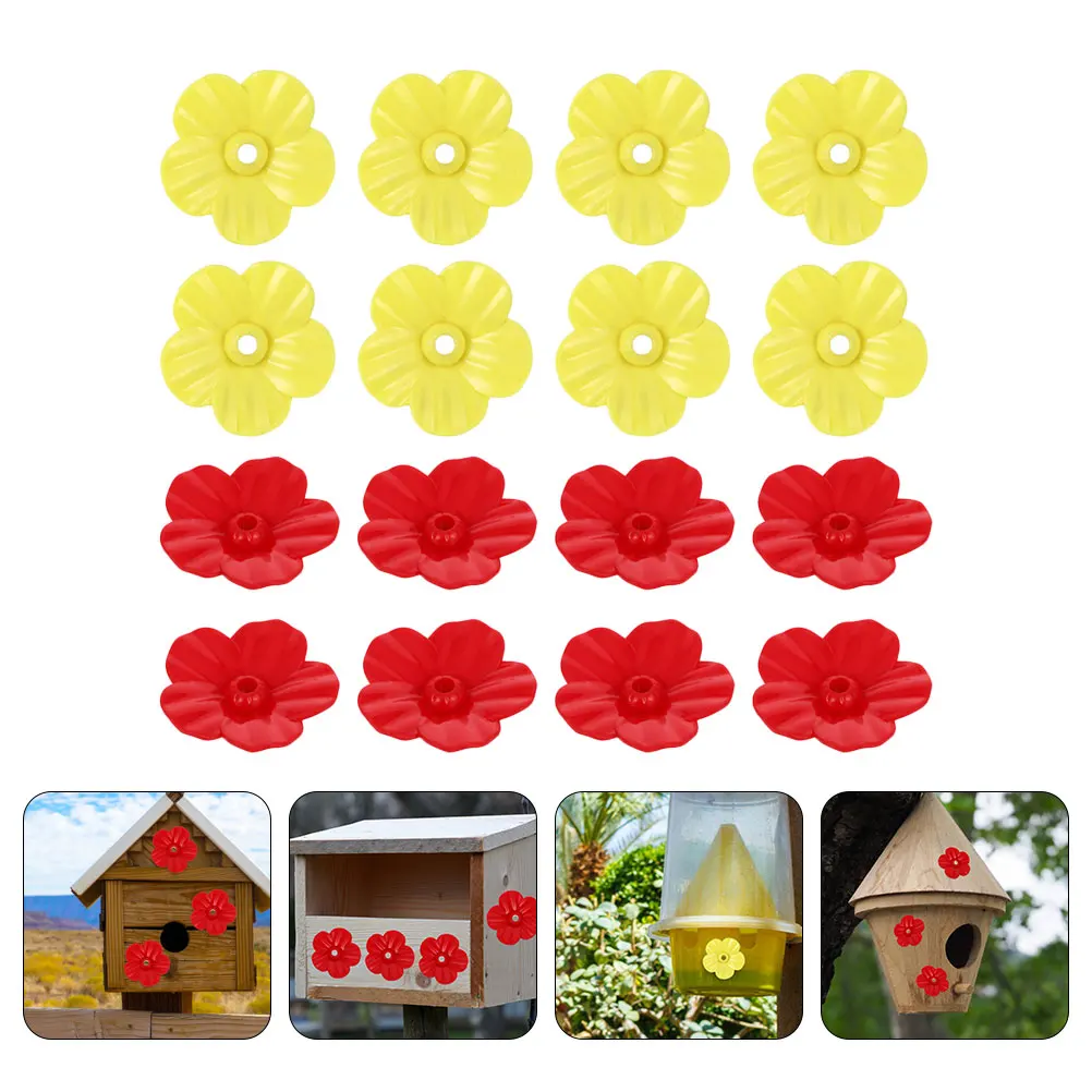

18 Pcs Feeder Decorations Hummingbird Flowers Replacement Parts Bird Feeders Outdoor Durable Plastic Easy Assemble Clean Dry