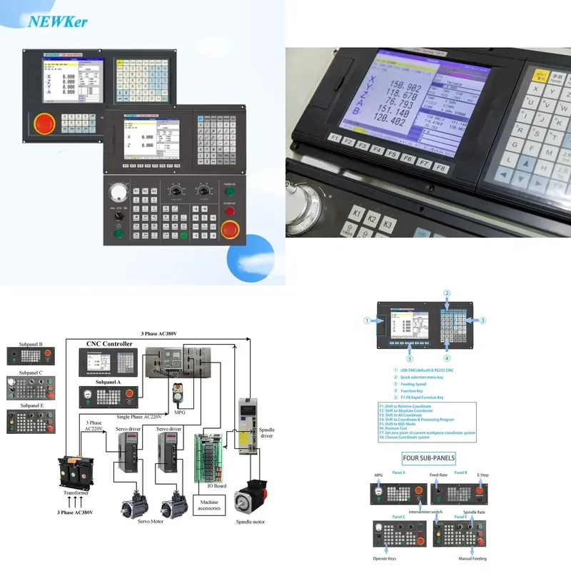 NEWKer Model NEW1000TDca 5 Axis Cnc Lathe Controller with Cnc Controller Box for Plate Drilling Cnc Machine