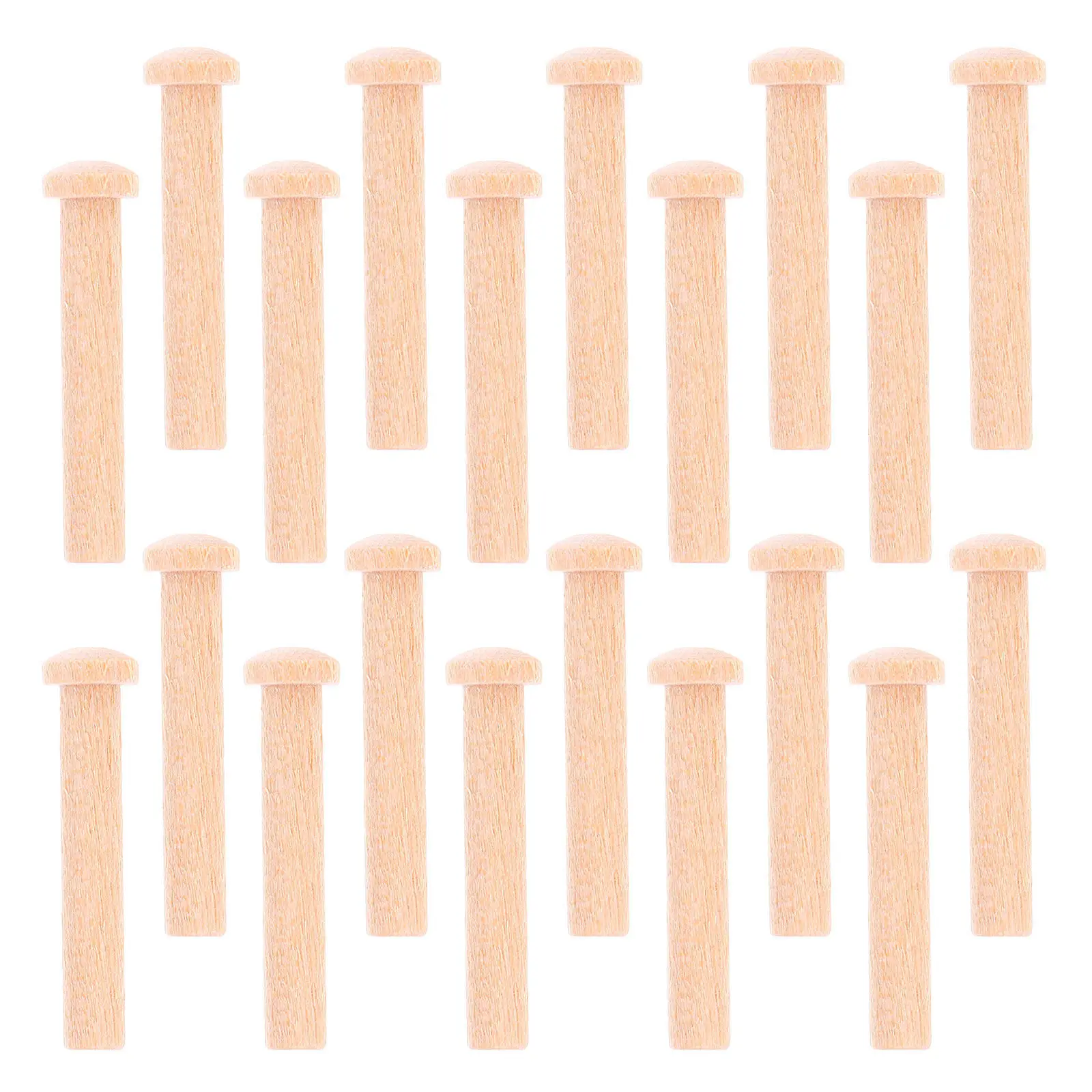 30Pcs Mini Round Rivets Hardwood Wooden Pegs Unfinished Dowel Pins for Train Axles Furniture Shelves Craft Woodworking DIY