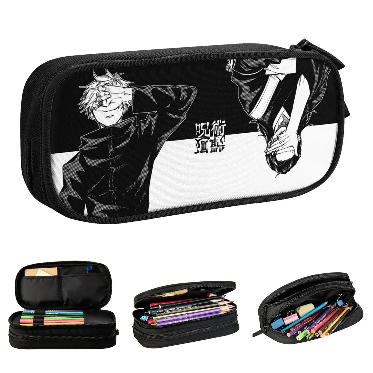 anime jujutsu kaisen pencil cases fushiguro megumi pencil pouch pen holder para estudantes bolsa de papelaria escolar 01