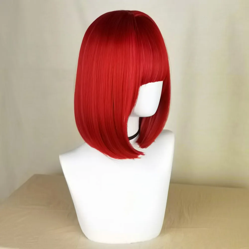 Anime Oshi No Ko Cosplay Wigs Short Straight Arima Kana Red Synthetic Wigs for Anime Halloween Costume Party