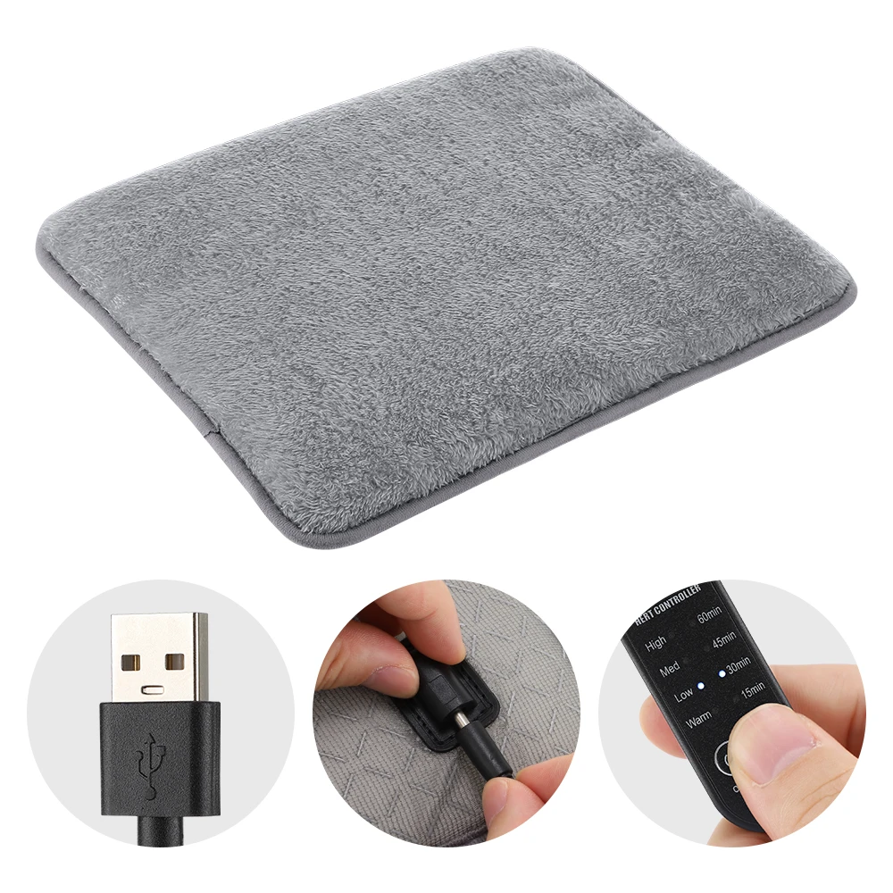 Elektrisch beheiztes USB-Sitzkissen, 4 Temperatureinstellungen, Winter-Autositzheizung, kältebeständiger Stuhl, beheizte Matte für Büroreisen – Detail 8