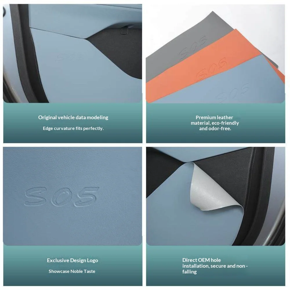 For DEEPAL S05 Leather Door Anti-Kick Pad, Wear-Resistant Door Panel Protector, Car Interior Modification Accessories 5