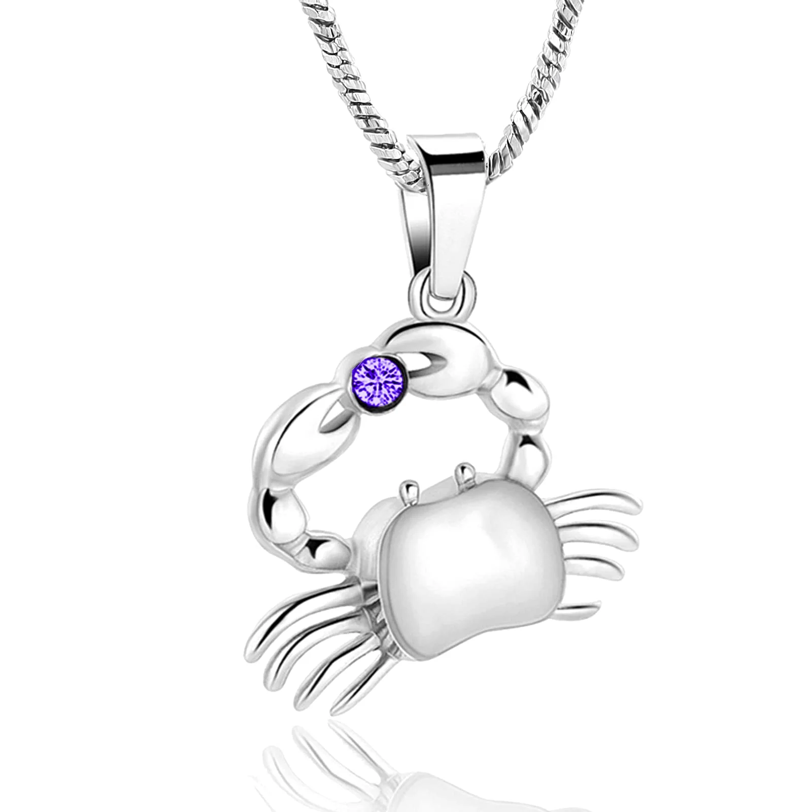 

Crab Cremation Jewelry Urn Necklace for Ashes Birthstone Keepsake Urn Locket Memorial Jewelry