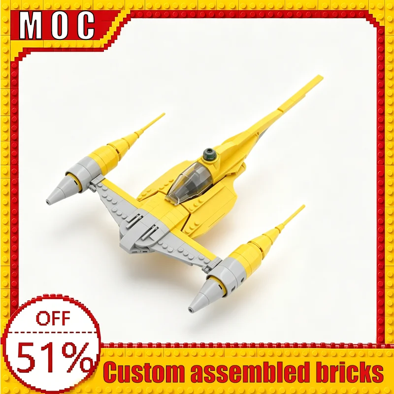 NUEVO Set de Construcción de Bloques de 349 Piezas, Serie Starfighter N‑1, Modelo Naboo Modificado, Tecnología MOC, Ensamblaje DIY, Educativo, Regalo