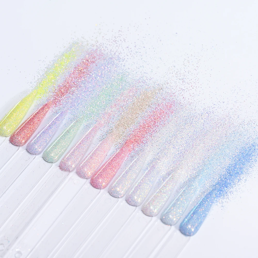10 gr/beutel Glänzende Feine Glitter Nagel Pulver Maniküre Sparkly Chrom Pigment Staub Candy Coat Effekt Gel Polnisch Nail art Dekorationen