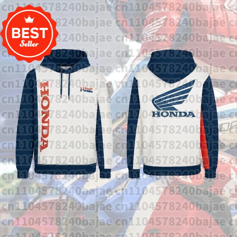 

Honda Racing Team Men's Hoodie Off-Road Print Fleece Motorcyclist Hoodie Men's and Women's Fashion Hoodie