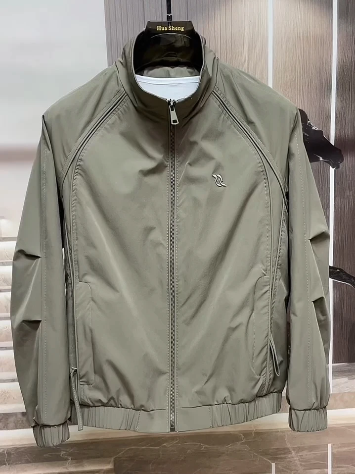 

Высококачественная мужская куртка с воротником-стойкой H7007, новая модель весна-осень, повседневная деловая верхняя одежда, приталенный крой, длинный рукав