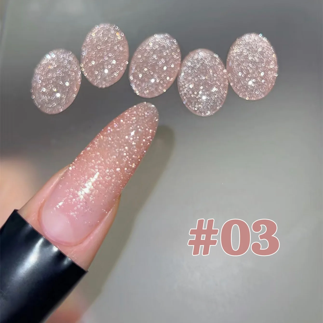 1 Uds. PSK nueva explosión Flash tienda de Gel de cristal brillante especial Rosa desnuda Rosa triturada diamante Gel esmalte de uñas arte de uñas