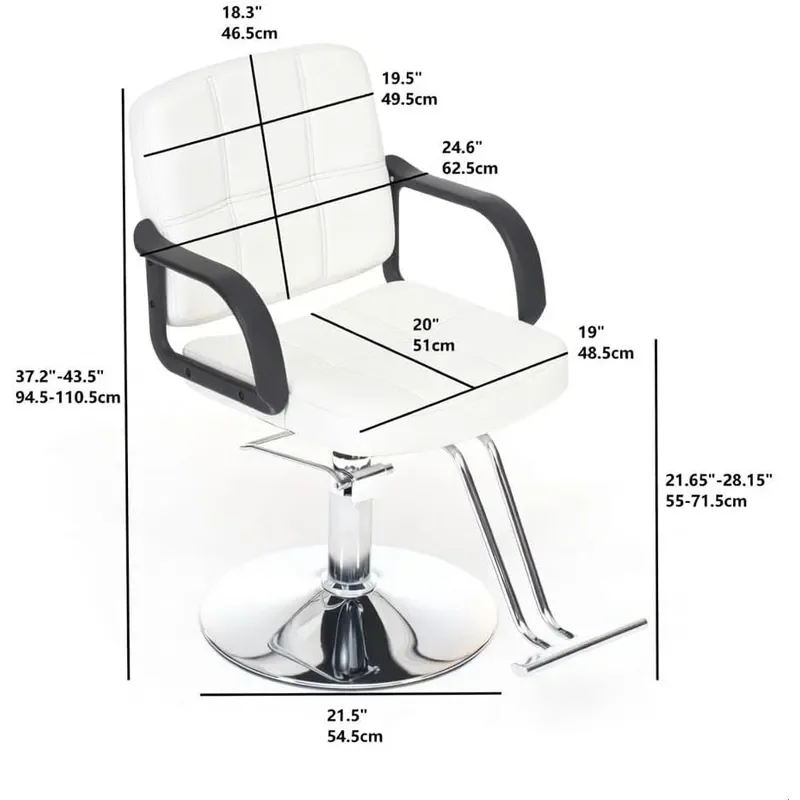 Professional Barber Chair for Hair Stylist Hydraulic Salon Styling Chair with 360 Swivel Adjustable Height Heavy Duty Steel