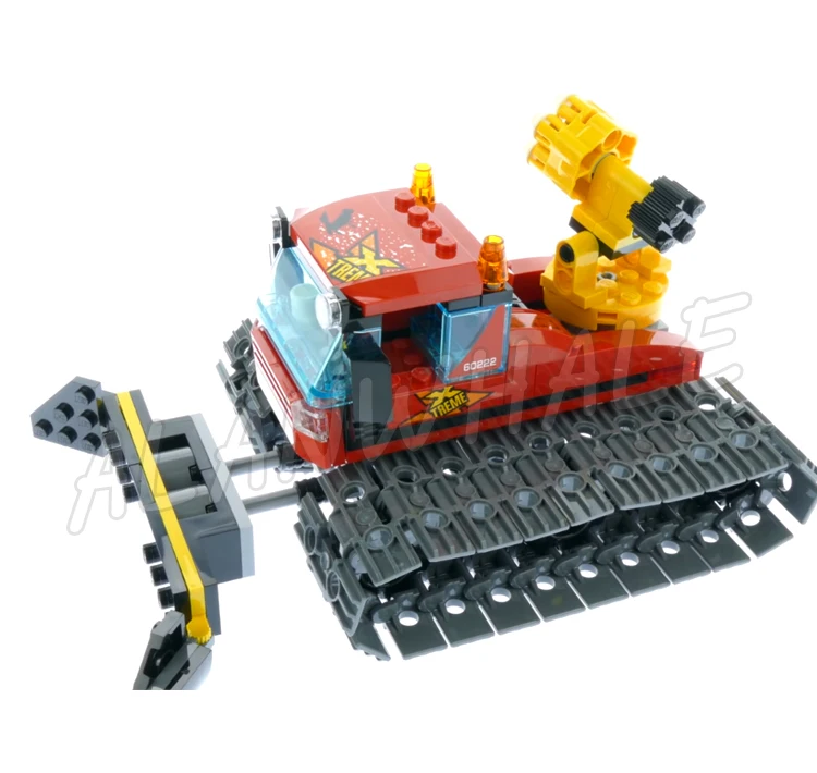 209pcs City Winter Snow Groomer Sturdy Tracks Large Plow Blade Ice Cannon 11222 Building Blocks Toys Compatible With Model