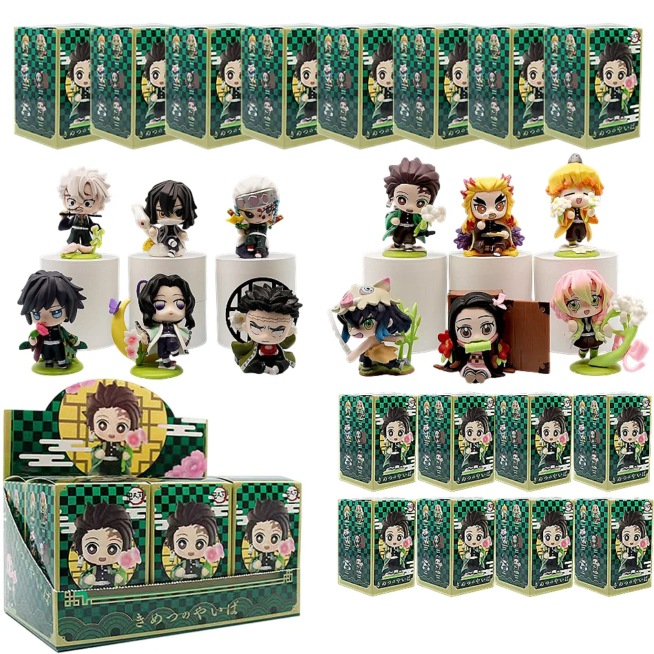 

10CM Anime Demon Slayer Blind Box Figure Tanjiro Kamado Nezuko cartoon PVC Model Desktop Ornament Christmas Halloween Gift