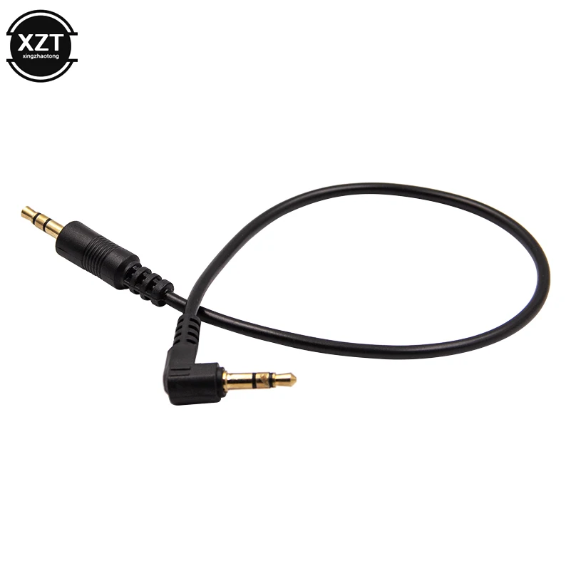 3.5 Stereo Audio Cable Gold-plated Elbow 30cm Male-to-Male 90 Degree Elbow to Straight Stereo AUX Speaker Cable Car Accessories