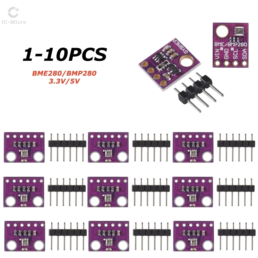 XCW 1-10PCS BME280 BMP280 5V 3.3V Digital Sensor Temperature Humidity Barometric Pressure Module I2C SPI for Arduino