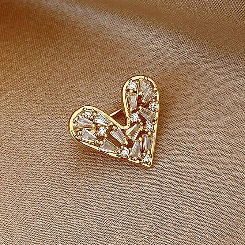 أزياء حجر الراين الحب القلب دبابيس للنساء الرجال ملابس الحفلات مجوهرات اكسسوارات هدايا