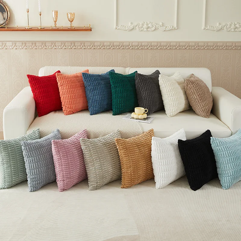 Flamelette Corduroy Pillowcase Set Reversible Ribbed Velvet Pillow Case Sided Luxury Velvet Cushion Cover Sofa Bed Home Decor