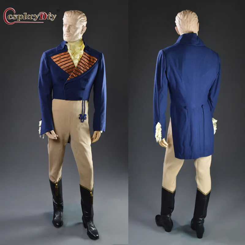 Men's Regency Tailcoat 18th Century navy blue Regency Era Tailcoat The Buccaneer Jean Lafitte Cosplay Period uniform costume