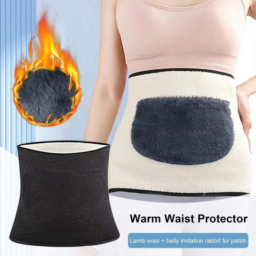 Durable Elasticity Warm Waistband Warm Stomach Anti-Cold Girdles Shapewear Fleece Lining Warm Belt