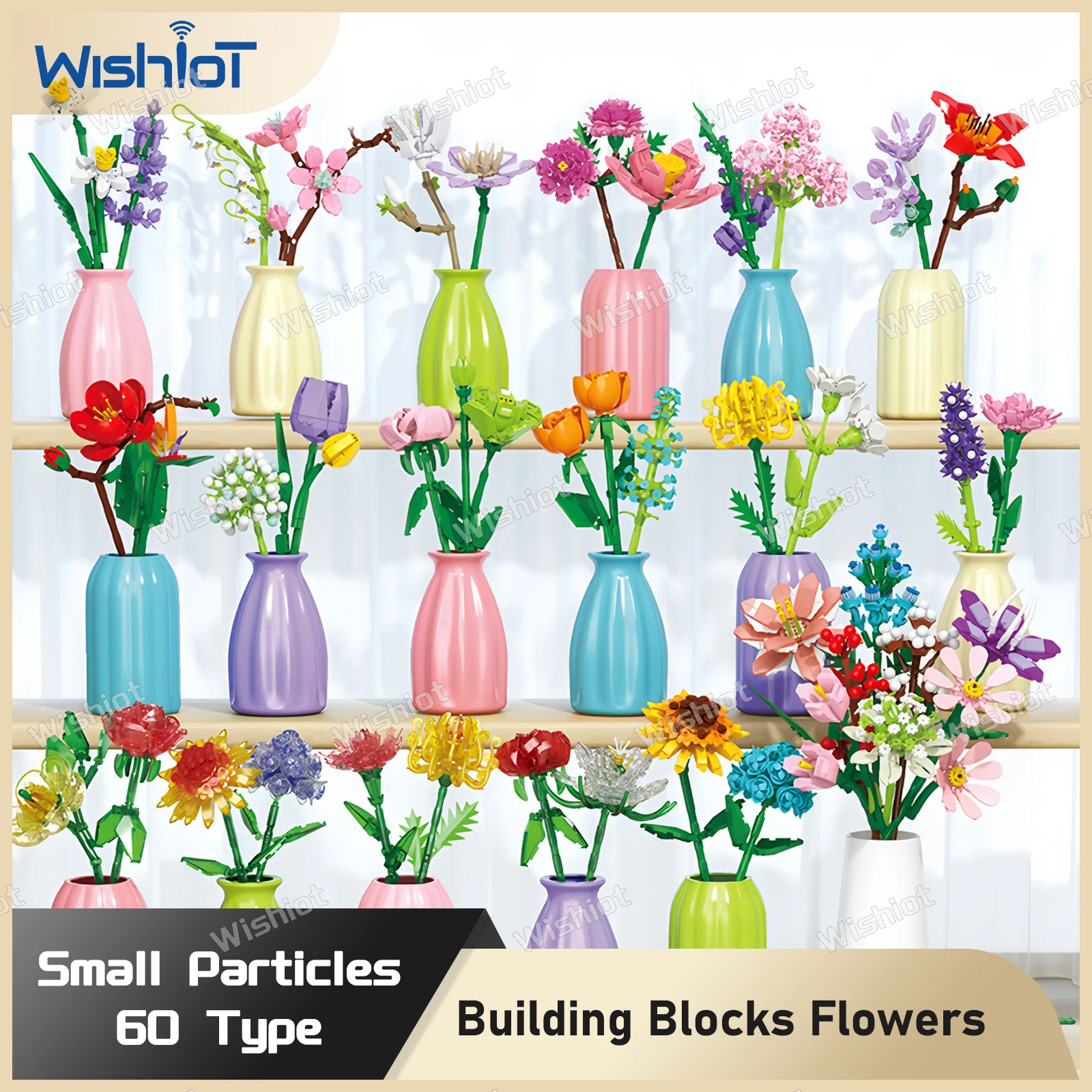 

Pretty Building Blocks Flowers Bouquet Rose Lavender Lily Simulation Flower Bricks Home Decoration Valentine's Gift 60 Styles