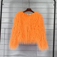 CM.YAYA Solid Faux Fur Coats Women Full Sleeve O-neck Open Stitch Covered Button Fur Jackets Winter Autumn Warm New Fashion 5