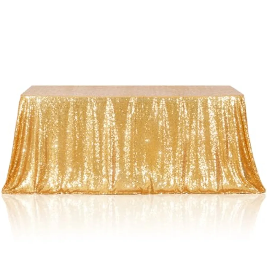 

Скатерть с золотыми пайетками, 90×132 дюйма, прямоугольная, из блестящей ткани, для дня рождения, свадьбы, праздника, детского праздника, Рождества