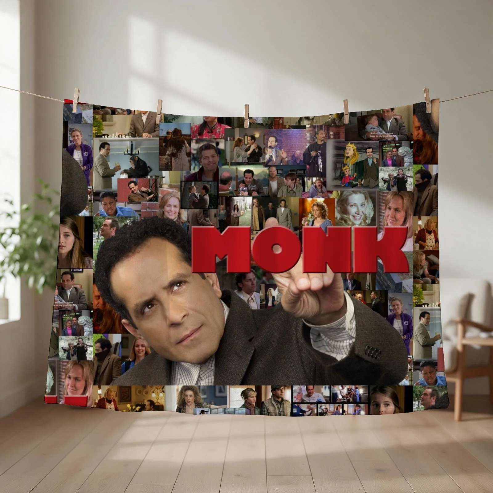 Adrian Monk Collage Throw Blanket Kid'S Sofas Summer Soft Plaid Blankets