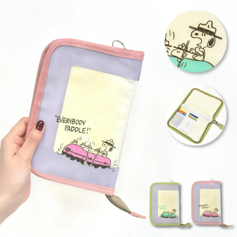 Snoopy titular do passaporte moda acessórios de viagem portátil à prova dwaterproof água documento caso organizador carteira saco titular do cartão saco armazenamento
