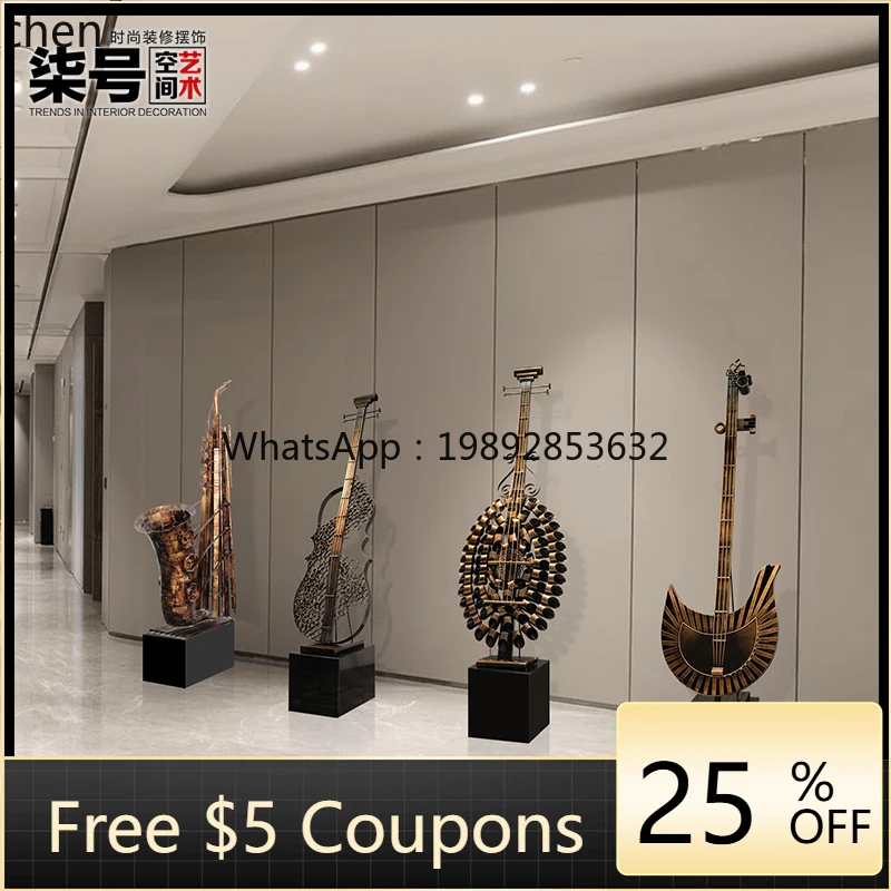 7ZSPmetal abstract violin musical instrument high-end  hotel lobby living room entrance floor large-scale decoration artwork