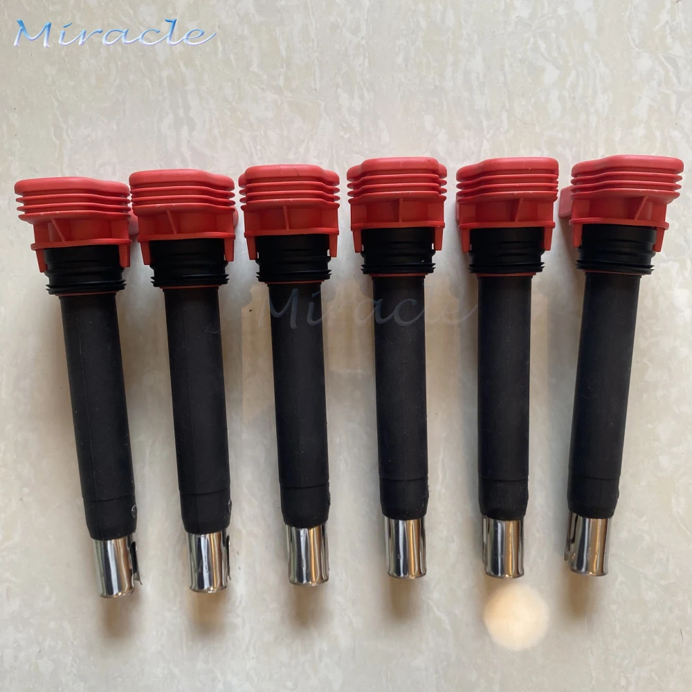 4/6/8 Pcs NEW OEM 0221604800 Aud-i 3.0 3.2 FSI A4 A5 A6 Q5 Q7 Bosc-h Red Top Ignition Coil Packs